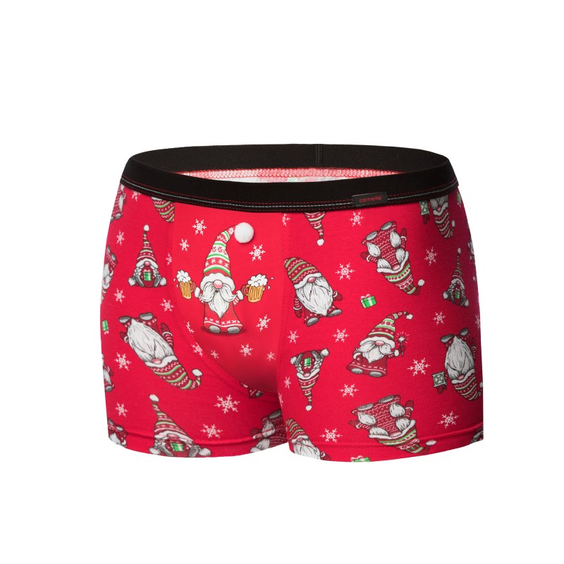 Boxerské šortky Gnome 007/68 Red-Graphite - Cornette - Pánské oblečení spodní prádlo boxerky