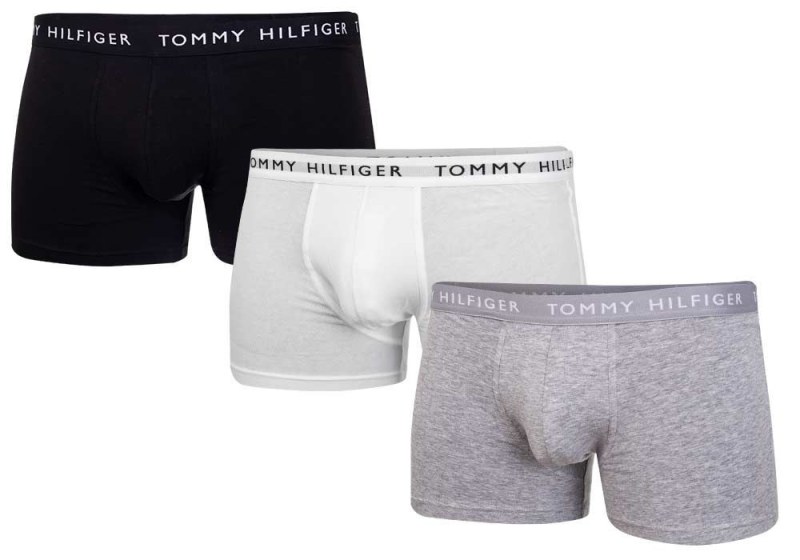 Tommy Hilfiger Spodky UM0UM02203 Bílá/černá/šedá - Pánské oblečení spodní prádlo boxerky