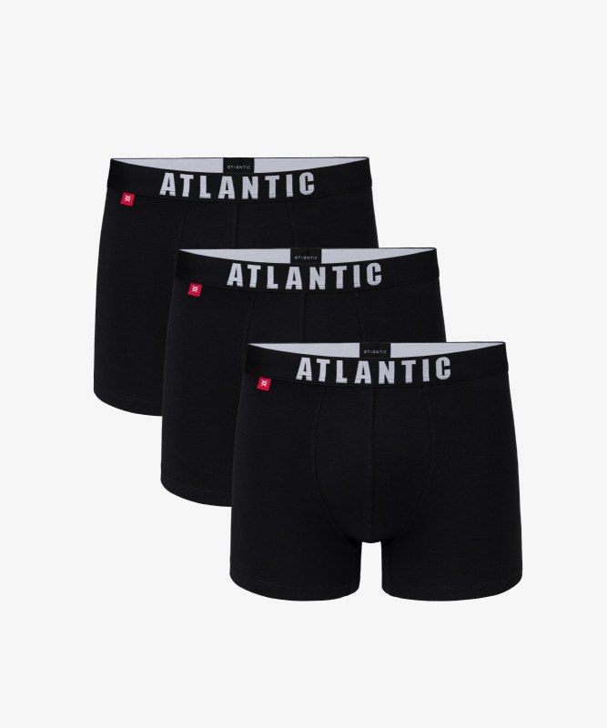 Pánské boxerky ATLANTIC 3Pack - černé - Pánské oblečení spodní prádlo boxerky