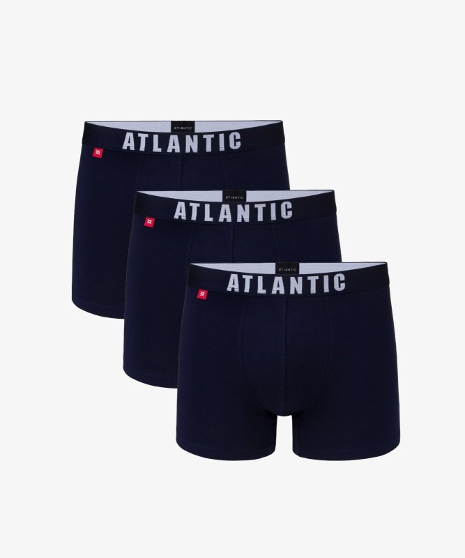 Pánské boxerky ATLANTIC 3Pack - tmavě modrá - Pánské oblečení spodní prádlo boxerky