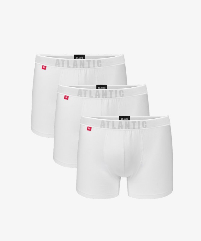 Pánské boxerky ATLANTIC 3Pack - bílé - Pánské oblečení spodní prádlo boxerky