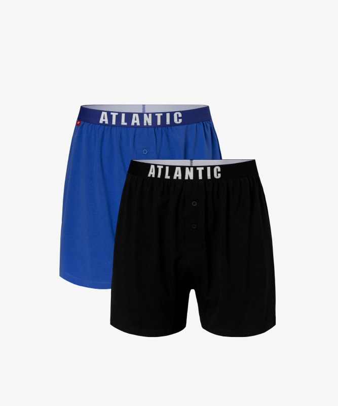 Pánské volné boxerky ATLANTIC 2Pack - modrá, námořnická modrá - Pánské oblečení spodní prádlo boxerky