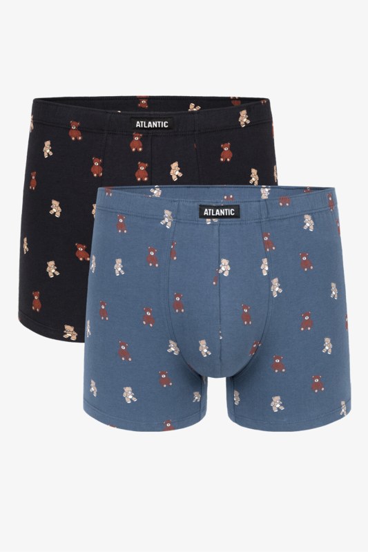 Pánské boxerky ATLANTIC 2Pack - tmavě modrá/modrá