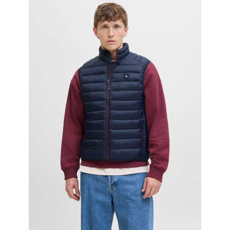 Pánská vesta bez rukávů Jack&Jones JJEBRADLEY LIGHT BODYWARMER COLLAR NOO 12280973 SKY CAPTAIN - Pánské oblečení spodní prádlo erotické