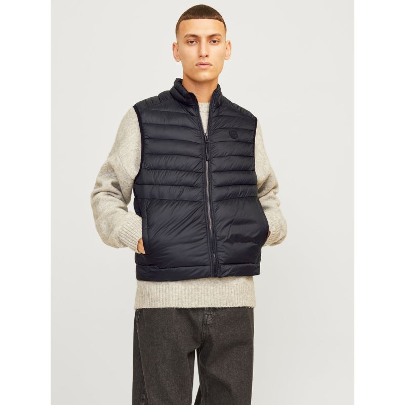 Jack&Jones pánské tričko bez rukávů JJESPRINT BODYWARMER COLLAR NOOS 12258457 BLACK/SOLID