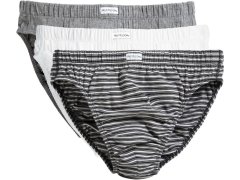 Fruit of the Loom Classic Slip 3-Pack Pánské slipy, balení po 3 ks 16.7012 black stripe/white/grey