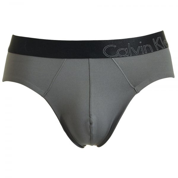 Slipy NU8658A-5GS šedá - Calvin Klein - Pánské oblečení spodní prádlo slipy