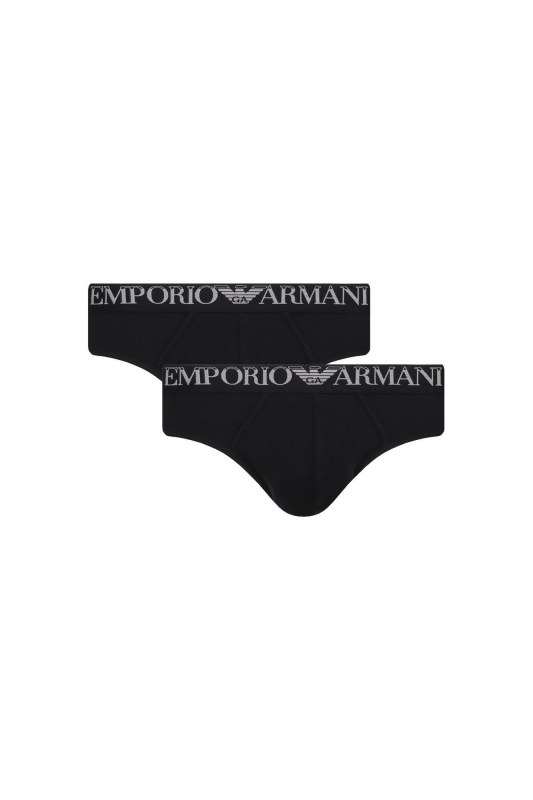 Pánské slipy 2Pack 112079 4R502 07320 černé - Emporio Armani - Pánské oblečení spodní prádlo slipy