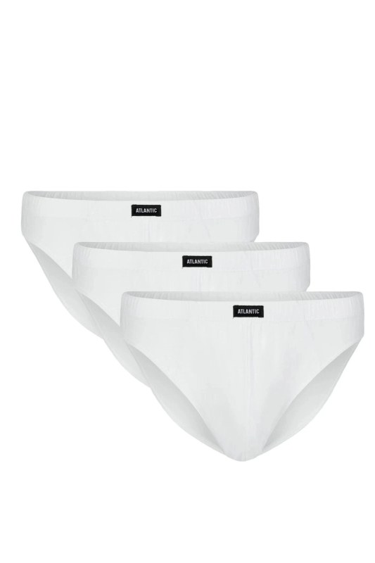 Pánské slipy 3 pack 322 white - Atlantic - Pánské oblečení spodní prádlo slipy