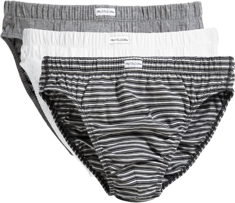 Fruit of the Loom Classic Slip 3-Pack Pánské slipy, balení po 3 ks 16.7012 black stripe/white/grey - Pánské oblečení spodní prádlo slipy