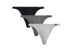 Pánská tanga 3 pack 3BMP 253 Šedá / černá - Atlantic