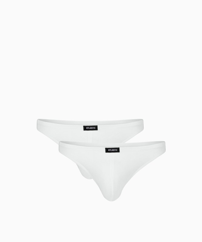 Pánská tanga ATLANTIC 2Pack - bílé - Pánské oblečení spodní prádlo tanga