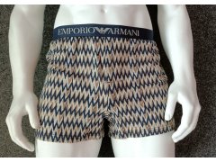 Pánské trenýrky 112072 4R504 18855 hnědé se vzorem - Emporio Armani