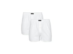 Pánské klasické boxerky s knoflíčky ATLANTIC 2PACK - bílé