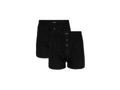 Pánské klasické boxerky ATLANTIC s knoflíčky 2PACK - černé