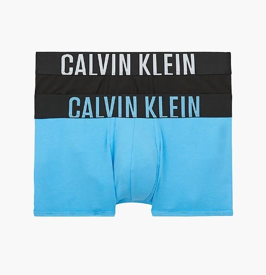 Trenýrky 2pack NB2602A 1SR - černá/modrá - Calvin Klein - Pánské oblečení spodní prádlo trenýrky