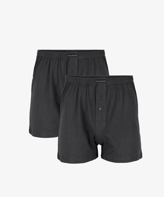 Pánské klasické boxerky ATLANTIC s knoflíčky 2PACK - graphite - Pánské oblečení spodní prádlo trenýrky