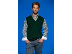 Daiber JN 657 Pánská svetrová vesta s výstřihem do V 02.0657 forest green