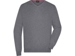 Daiber JN 659 Pánský svetr s výstřihem do V 02.0659 grey heather