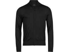 Tee Jays TJ 6012 Pánský pletený svetr se zipem 18.6012 black