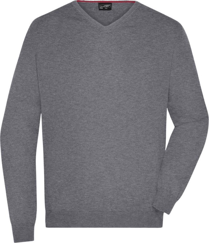 Daiber JN 659 Pánský svetr s výstřihem do V 02.0659 grey heather