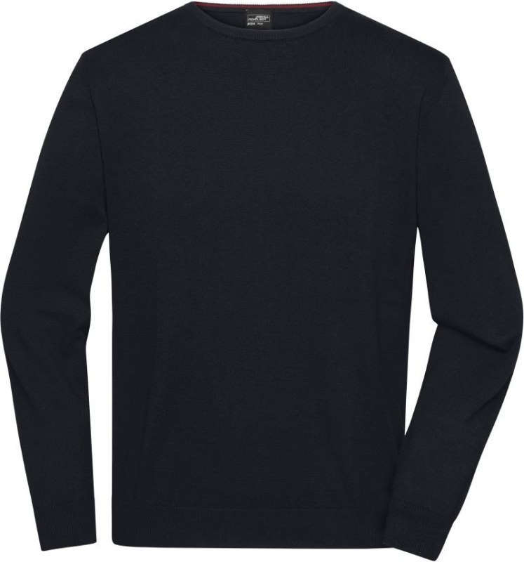 Daiber JN 1314 Pánský svetr s&nbsp;kulatým výstřihem 02.1314 black - Pánské oblečení svetry