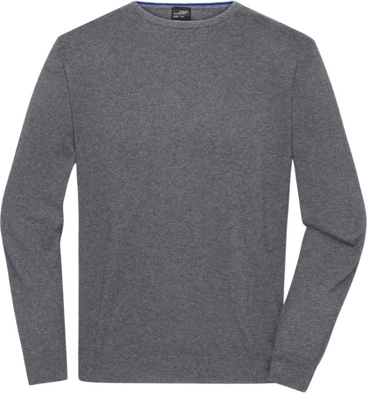 Daiber JN 1314 Pánský svetr s kulatým výstřihem 02.1314 grey heather