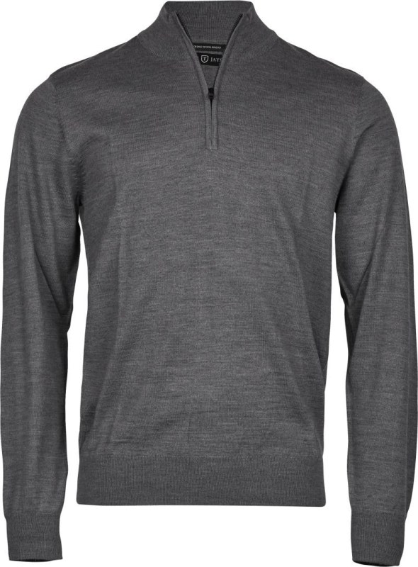 Tee Jays TJ 6010 Pánský svetr s 1/4 zipem 18.6010 grey melange