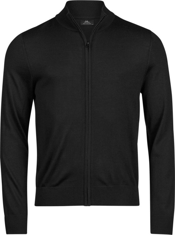 Tee Jays TJ 6012 Pánský pletený svetr se zipem 18.6012 black