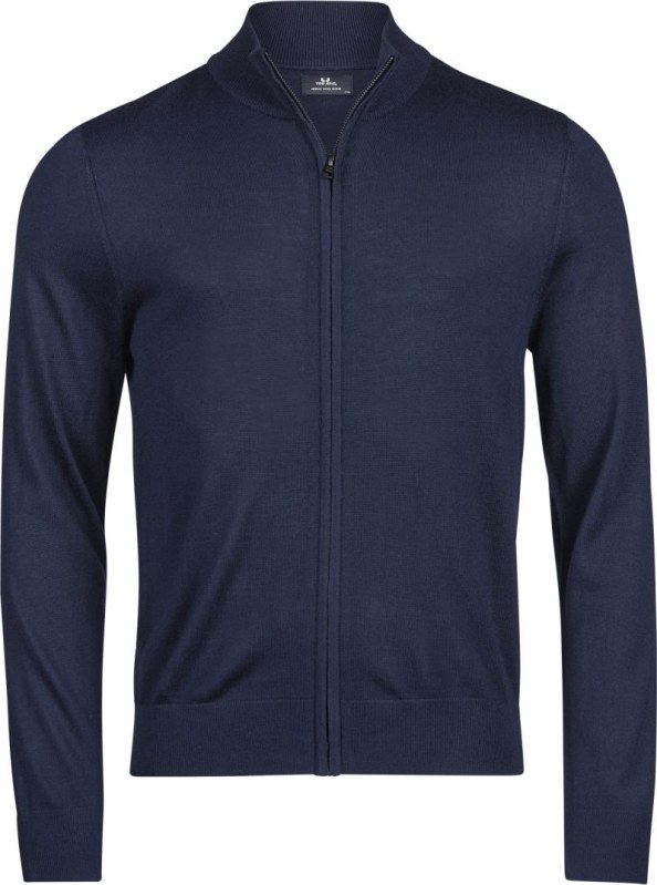 Tee Jays TJ 6012 Pánský pletený svetr se zipem 18.6012 navy