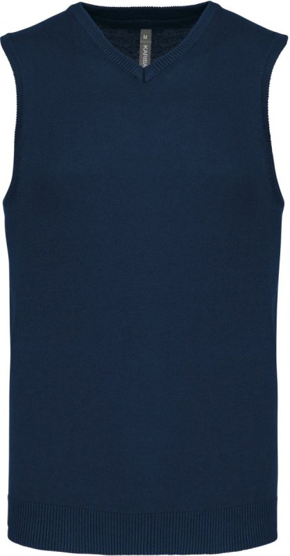 Kariban K 969 Pánská svetrová vesta s&nbsp;výstřihem do V 20.K969 navy - Pánské oblečení svetry