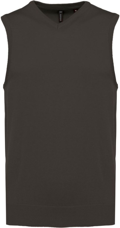 Kariban K 969 Pánská svetrová vesta s výstřihem do V 20.K969 dark grey