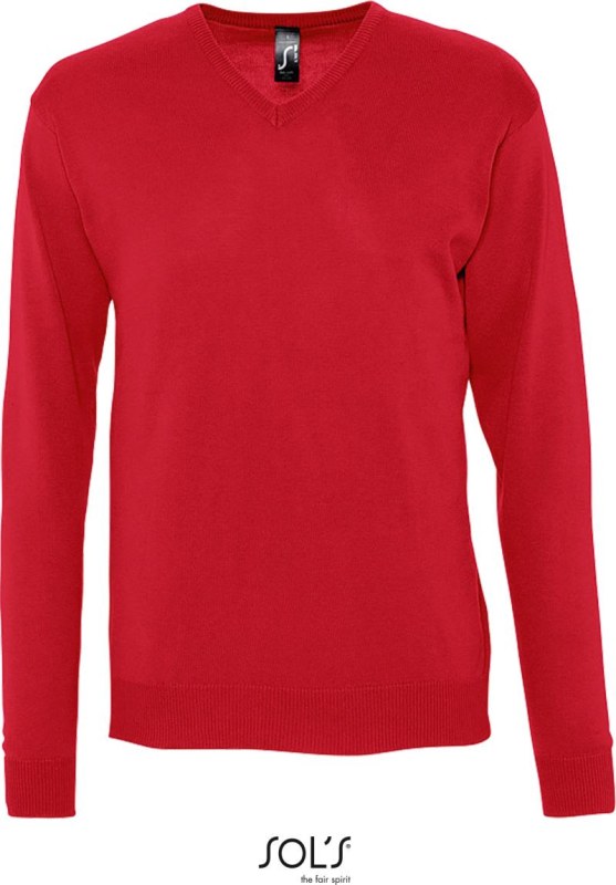 SOL´S Galaxy Men Pánský svetr s výstřihem do V 25.9500 red