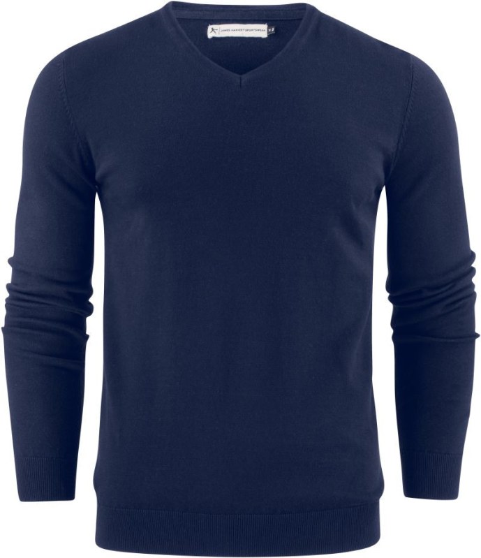 James Harvest Ashland V-Neck Pánský svetr s&nbsp;výstřihem do V 62.2507 navy - Pánské oblečení svetry