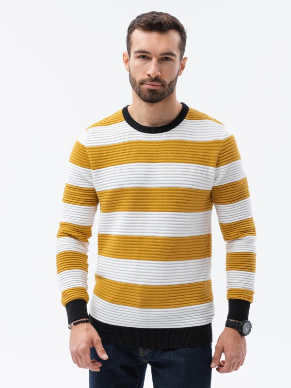 Ombre svetr E189 Mustard - Pánské oblečení svetry