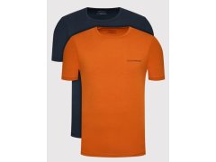 Pánské triko - 111267 2R717 03563 - oranžová/tm.modrá - Emporio Armani