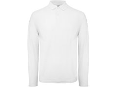 B&C ID.001 LSL Pánské piqué polo s dlouhým rukávem 01.0I12 white