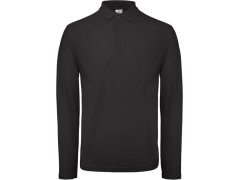 B&C ID.001 LSL Pánské piqué polo s dlouhým rukávem 01.0I12 black