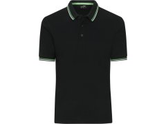 Daiber JN 1306 Pánské těžké piqué polo s&nbsp;proužky 02.1306 black/white/lime green