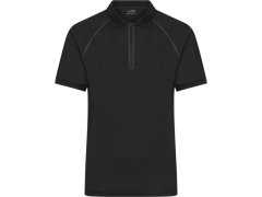 Daiber JN 1308 Pánské piqué polo se zipem 02.1308 black/black