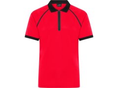 Daiber JN 1308 Pánské piqué polo se zipem 02.1308 light red/black