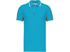 Kariban K 245 Pánské kontrastní piqué polo 20.K245 light turquoise/white/navy