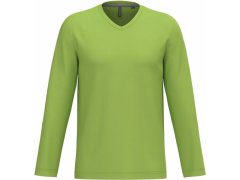Kariban K 358 Pánské tričko do V s&nbsp;dl. rukávem 20.K358 lime