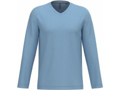 Kariban K 358 Pánské tričko do V s&nbsp;dl. rukávem 20.K358 sky blue