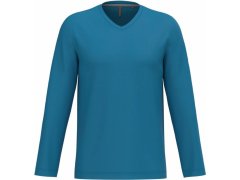 Kariban K 358 Pánské tričko do V s&nbsp;dl. rukávem 20.K358 tropical blue