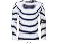 SOL´S Marine Men Pánské pruhované tričko s&nbsp;dlouhým rukávem 25.1402 white/navy