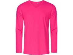 Promodoro 1460 Pánské tričko do V s&nbsp;dl. rukávem - X.O 40.1460 bright rose
