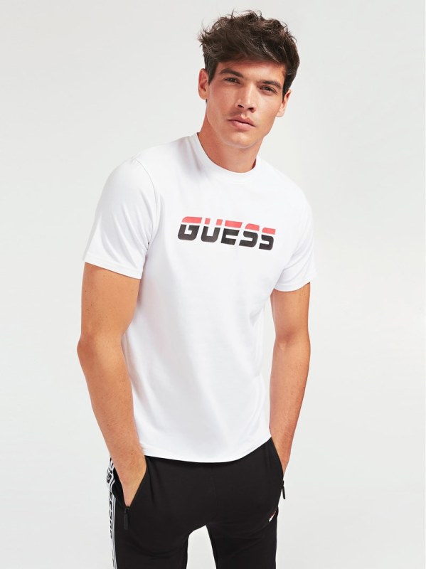 Pánské tričko s krátkým rukávem U0BA47K6YW1 - TWHT bílá - Guess - Pánské oblečení trička