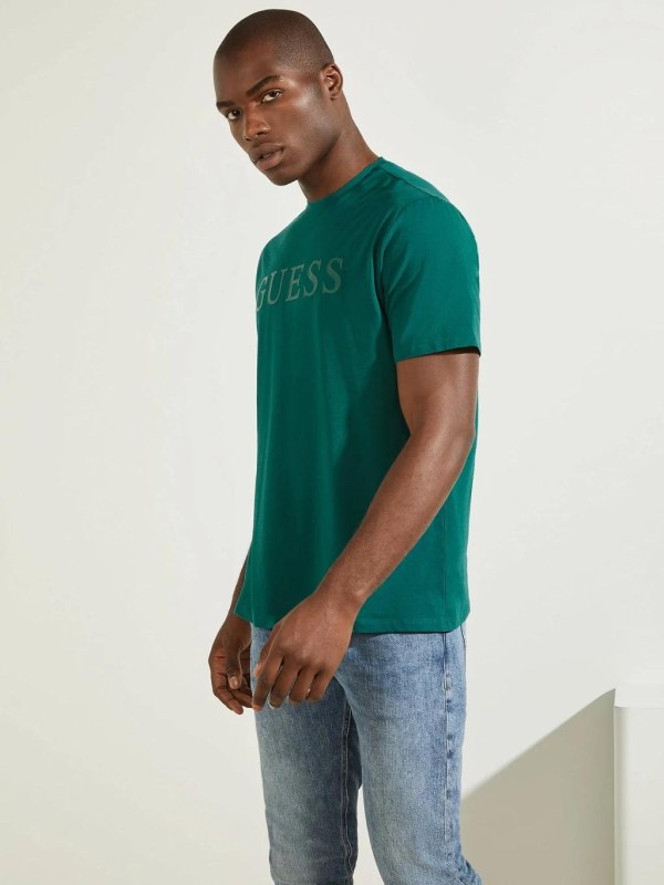 Pánské tričko U1YA00JR06K - STRM- Zelená - Guess - Pánské oblečení trička