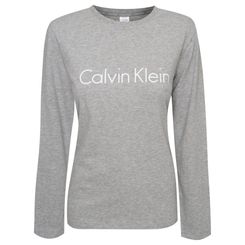 Pánské tričko s dlouhým rukávem NM2171E - P7A - Šedá - Calvin Klein - Pánské oblečení trička